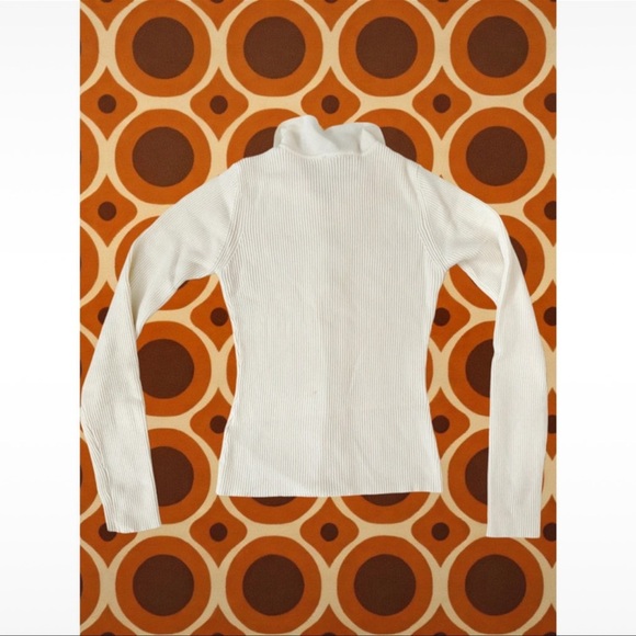 ACOA Zipper front closure Sweater Cardigan cream tan size small - Picture 3 of 5